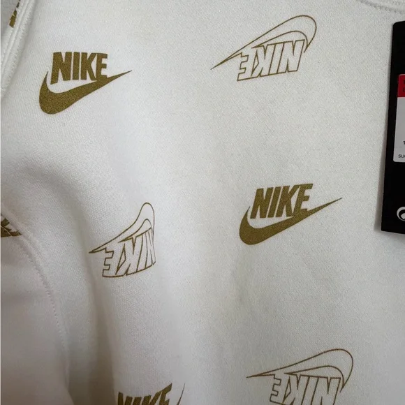 Nike White and Gold Women's Crewneck Sweatshirt - Picture 4 of 4